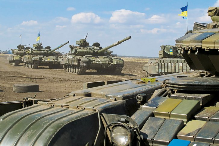 Ukrainische Kampfpanzer im Kolonnenmarsch in der Ostukraine. (Foto: Taras Gren/Minstry of Defence of Ukraine)