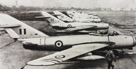 Düsenjäger der ägyptischen Luftwaffe, im Vordergrund drei MIG-17. (Foto: TD 6/1963)