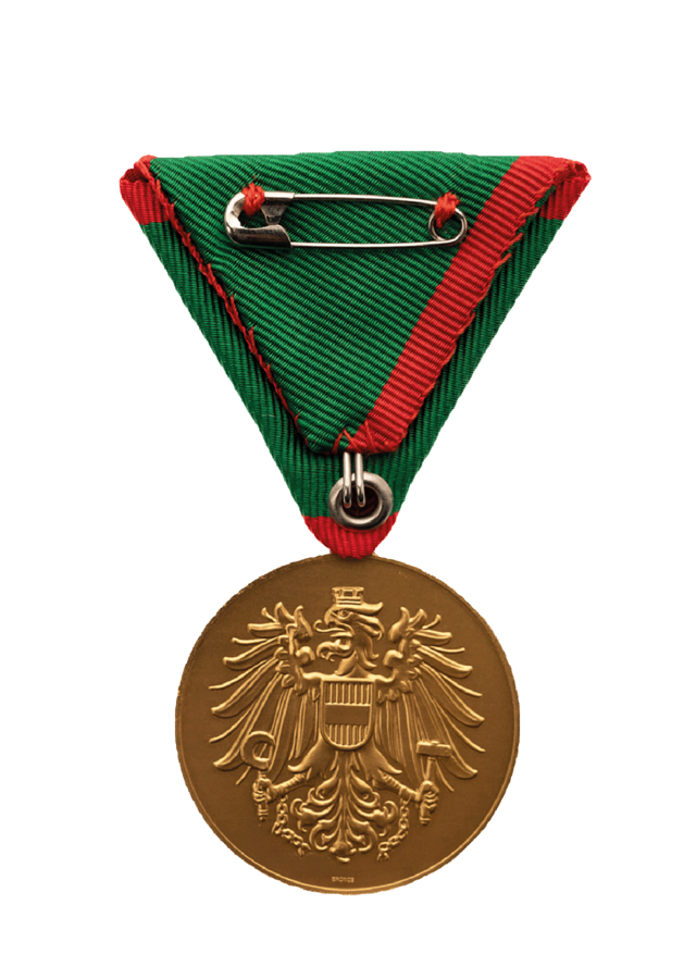 Verwundetenmedaille 1. Klasse BMI Rückseite (Foto: Peter Steiner)