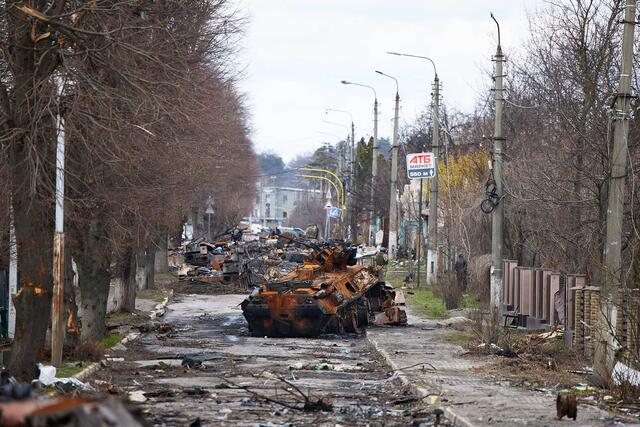 Ein Bild der Zerstörung im Raum Kiew. Nun verlagern die russischen Streitkräfte ihr Schwergewicht in den Osten. (Foto: Press Office of the President of Ukraine)