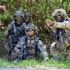 Infanteristen des Österreichischen Bundesheeres festigten bei der TRIAS 25 ihr Können in der Einsatzart Angriff. (Foto: Bundeswehr/Carl Schulze)