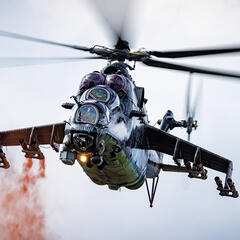 Kampfhubschrauber Mi-24 im Einsatz. (Foto: Bundesheer/Daniel Trippolt)