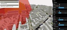 Das 3D-Modell Millenium-City in Wien mit zwei räumlich unterschiedlichen Ausbreitungsberechnungen in Orange und Rot. Die angeführten 3D-Modelle werden noch im Jahr 2021 auf der Intranetseite des IMG als Download verfügbar sein. (Foto: Friedrich Teichmann)