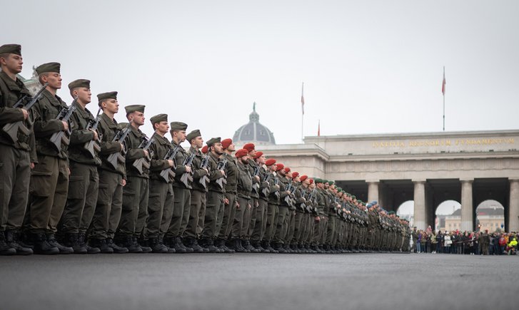 Angelobung von Rekruten am Nationalfeiertag auf dem Heldenplatz. (Foto: Bundesheer/Carina Karolvits)
