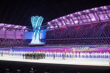 Der Einzug der Österreicher bei der Eröffnungszeremonie der siebten Military World Games in Wuhan. (Foto: HBF/Daniel Trippolt)