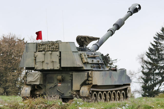 Die kleinen Verbände AAB4 und ArtBtl131 nutzen ein Rohrartilleriesystem im Kaliber 155 mm. Das Bundesheer setzt dabei auf die M109-A5Ö. (Foto: RedTD/Sascha Harold)