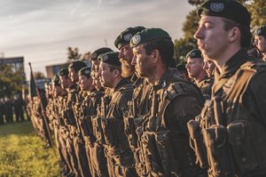 Antreten des Jägerbataillons Oberösterreich am Truppenübungsplatz Allentsteig im September 2021. (Foto: Bundesheer/Rainer Zisser)