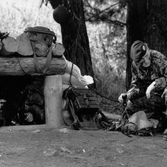 Soldaten des Landwehrstammregimentes 35 während einer Übung in der Ära der Raumverteidigung. (Foto: Archiv Jägerbataillon 12)