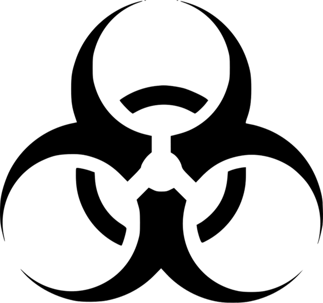 Das 1966 eingeführte Symbol der Biogefährdung. (Grafik: RedTD/H.P. Luigi Rizzardi)