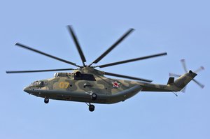 Die russischen Streitkräfte setzten zur Unterstützung ihrer Einheiten auch Hubschrauber des Typs MI-26 ein. (Foto: Igor Dvurekov; CC BY-SA 3.0)