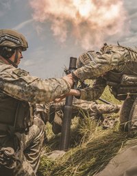 Granatwerferschießen bei der Übung Handwerk 22. (Foto: Bundesheer/Rainer Zisser)