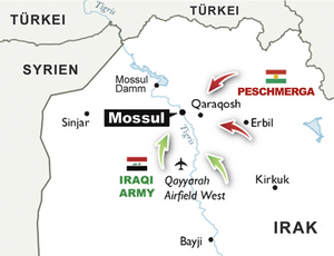 Die Mossul-Offensive 2016. (Grafik: Wikimandia, CC BY-SA 4.0)