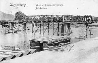 Postkarte des österreichischen Eisenbahnregiments, das in Korneuburg stationiert war. (Foto: Archiv Pöcher)