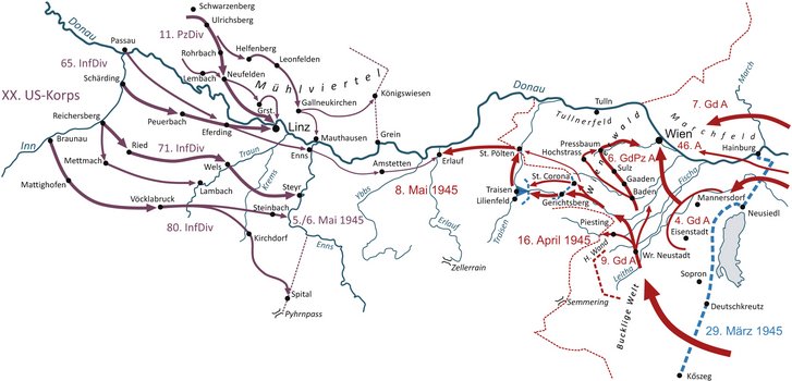 Das österreichische Alpenvorland war ein zentraler Schauplatz der Endkämpfe des Zweiten Weltkrieges.