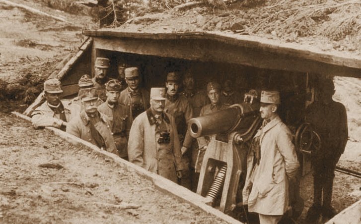 Kasematthaubitze an der Isonzo-Front. (Foto: Archiv Hinterstoisser)
