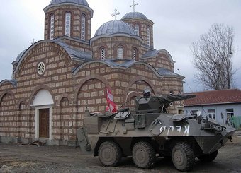 Der 'Pandur' kommt im Kosovo auch beim Kulturgüterschutz zum Einsatz. (Foto: Bundesheer)