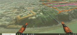 Visualisierung aller Bewegungsebenen (Supersurface - Surface - Subsurface) eines relevanten Geländeabschnittes mit Virtual Reality. (Foto: Bundesheer/Christian Ninaus)