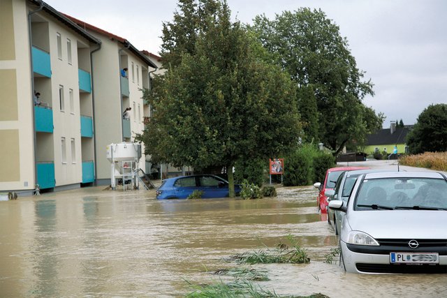 Die Hochwassersituation am 15. September 2024 in Haunoldstein. Die Pielach und die Sierning uferten aus und überschwemmten das Umland. (Foto: Bundesheer/Daniela bacher)