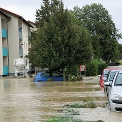 Die Hochwassersituation am 15. September 2024 in Haunoldstein. Die Pielach und die Sierning uferten aus und überschwemmten das Umland. (Foto: Bundesheer/Daniela bacher)