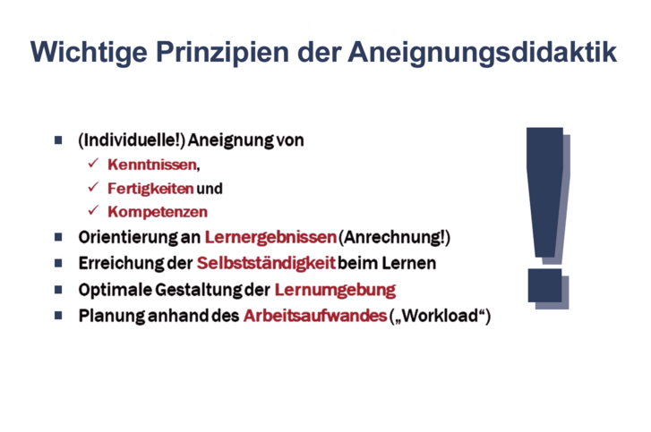 Die Prinzipien der Aneignungsdidaktik lassen sich anhand von fünf wesentlichen Faktoren zusammenfassen.