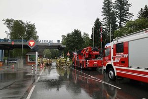 Eine Feuerwehrübung in einer Kaserne. (Foto: Bundesheer)