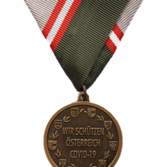 COVID-19-Erinnerungsmedaille Vorderseite (Foto: Peter Steiner)