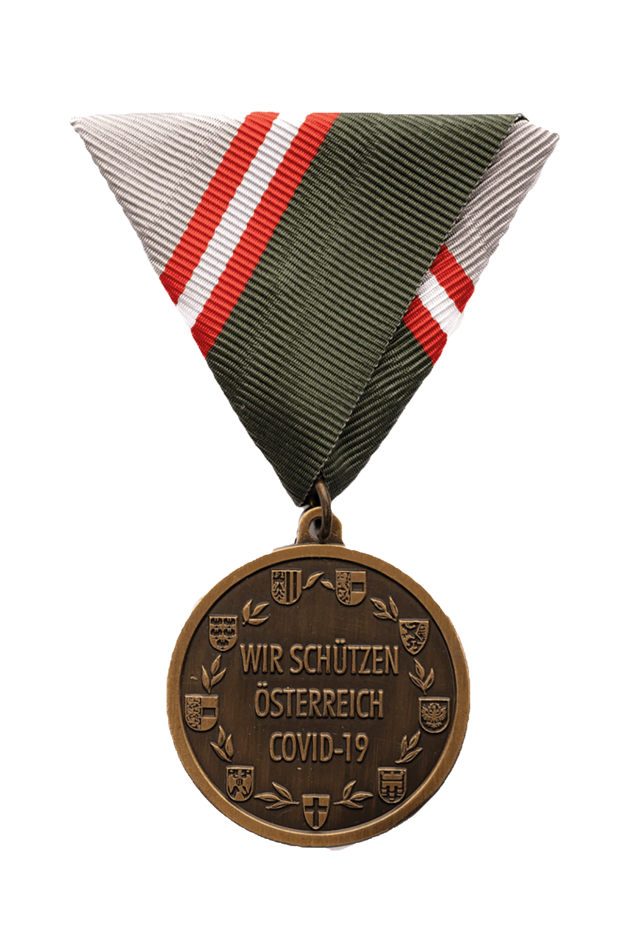 COVID-19-Erinnerungsmedaille Vorderseite (Foto: Peter Steiner)