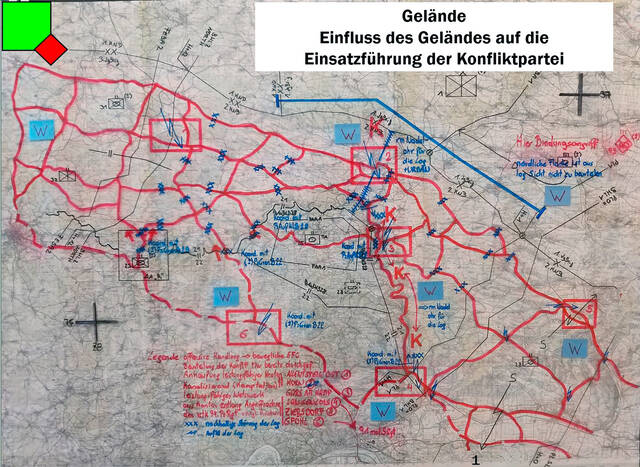 Der Einfluss des Geländes auf die Einsatzführung der Konfliktparteien - Beurteilung EUZ. (Foto: Bundesheer/Christian Schorn)