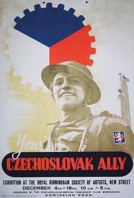 Werbeplakat der tschechoslowakischen Exilarmee. Der Soldat auf dem Plakat ist Jan Hrubý, der mit Gabcík und Kubiš in die Tschechoslowakei flog. (Fotos: UK Government/gemeinfrei)