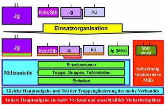 Grobstruktur der Miliz am Beispiel des Jägerbataillons 26. (Grafik: BMLVS)