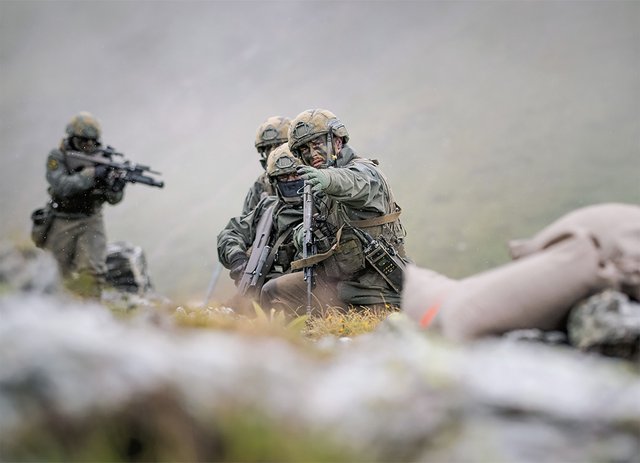 Die Führung auf dem Gefechtsfeld beginnt mit der Befehlsgebung an die Schützen auf der untersten Ebene. (Foto: HBF/Daniel Trippolt)