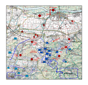 Lage im Einbruchsraum der (XBL)3.JgBrig am 291530AJAN22. (Grafik: Gerald Luger)