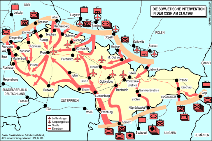 Ablauf der Invasion der Tschechoslowakei durch WAPA-Truppen. (Foto: Bundesheer)