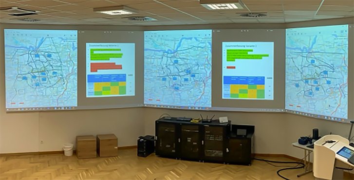 Visualisierung von drei Varianten für eine Entscheidungsbesprechung. (Foto: Bundesheer/Reinhard Janko)