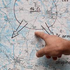 Karte mit dem Einsatz der tschechoslowakischen Armee bei Slavonice im September 1938. (Foto: RedTD/Gerold Keusch)