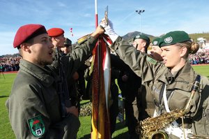 Alle Soldaten legen das Treuegelöbnis ab. (Foto: Bundesheer/Arno Pusca)