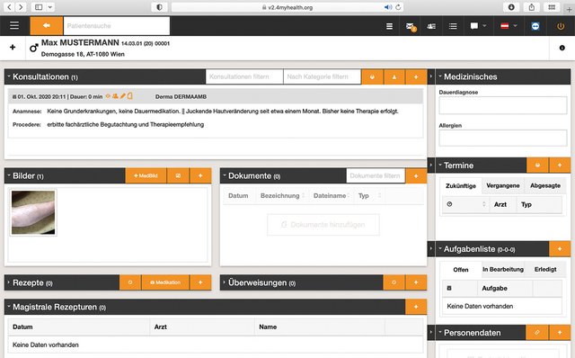 Screenshot der elektronischen Patientenakte. (Foto: Bundesheer/Romina Nemecek)
