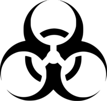 Das 1966 eingeführte Symbol der Biogefährdung. (Grafik: RedTD/H.P. Luigi Rizzardi)