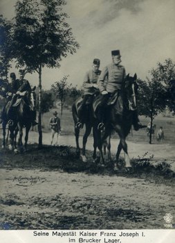 Kaiser Franz Joseph besucht das Brucker Lager.