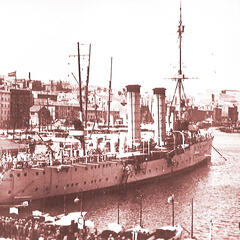 Die Dalmacija im Hafen von Barcelona im Jahr 1929. (Foto: Hrvatski Pomorski Muzei Split)