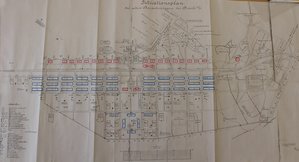 Situationsplan der Gebäude und Einrichtungen im Brucker Lager 1908.
