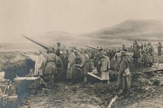 Serbische Artillerie in Stellung (Aufnahme vor dem Ersten Weltkrieg, 1912). (Foto: Militärmuseum Belgrad)