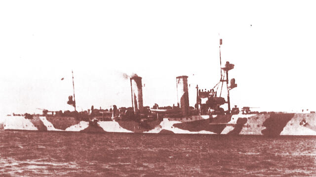 Die Cattaro, der Name des Schiffes ab 1941, mit Tarnbemalung während des Zweiten Weltkrieges. (Foto: Hrvatski Pomorski Muzei Split)