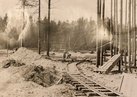 Bau- und Schlägerungsarbeiten im Herzograder Wald 1939. (Foto: Stadtarchiv St. Valentin) 