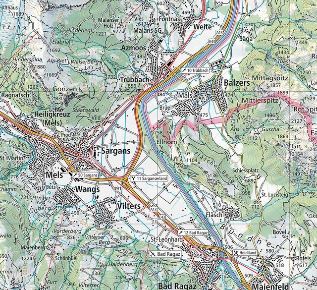 Der Felsen Ellhorn (Kartenmitte) liegt am Schnittpunkt dreier Bewegungslinien und hat für die Schweiz eine strategische Bedeutung.