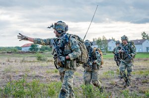 Die österreichischen Fallschirmjäger im Angriff: Ein Kommandant geht vor und erteilt dabei Aufträge. (Foto: Bundesheer/Thomas Oberdorfer)