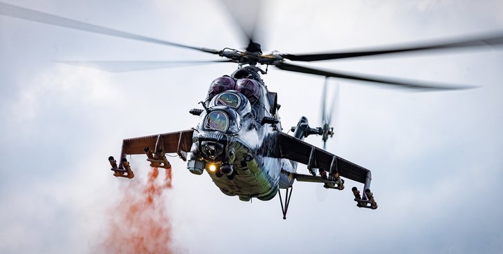 Kampfhubschrauber Mi-24 im Einsatz. (Foto: Bundesheer/Daniel Trippolt)