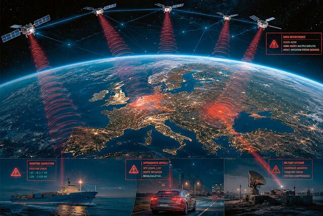 Seit Jahren verursachen Störimpulse über Europa Probleme in der Satellitennavigation. Bislang war die Ursache unbekannt. Spuren führen zu einem russischen Satellitennetzwerk.