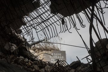 Eine Gebäuderuine im Donbas. (Foto: OSCE, CC BY-SA 2.0)