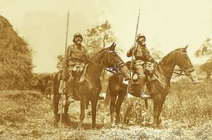Nicht nur Soldaten, sondern auch Pferde wurden im Ersten Weltkrieg mit Schutzmasken ausgestattet. (Foto: Archiv Erwin Richter)